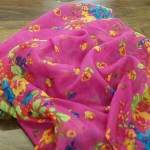 Floral 48 x 18 Sheer Lightweight Scarf